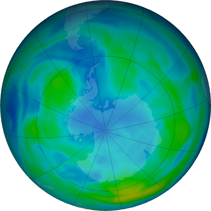 Antarctic ozone map for 10 May 2022
